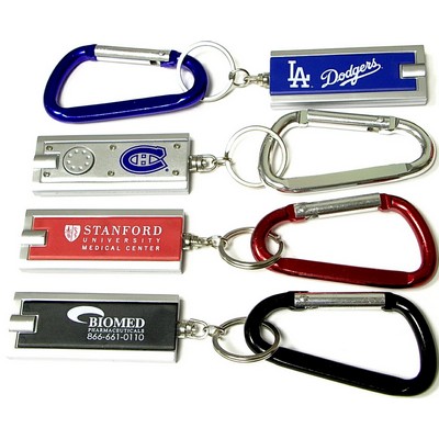 Rectangular Flashlight Key Chain w/70 Mm Carabiner