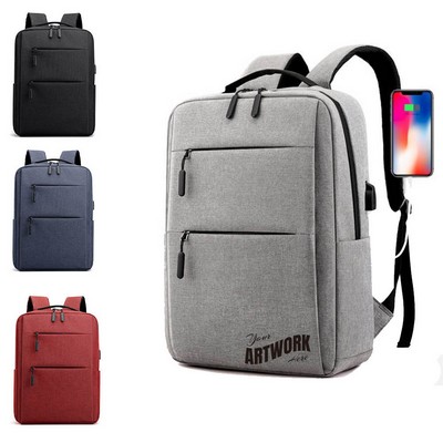 Lightweight Urban Style Business 15.6" Laptop Backpack With Two Front Zipper Pockets