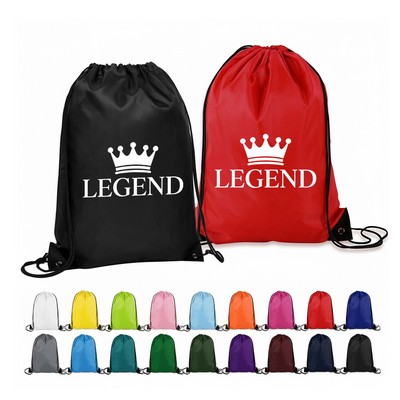 Wholesale High Quality 14" X 18" Polyester Drawstring Backpack With Custom Logo