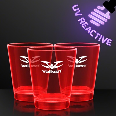 1.5 oz. UV Reactive Red Glow Shot Glasses - PRINTED
