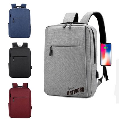 Lightweight Urban Style Business 15.6" Laptop Backpack With USB Charging Port